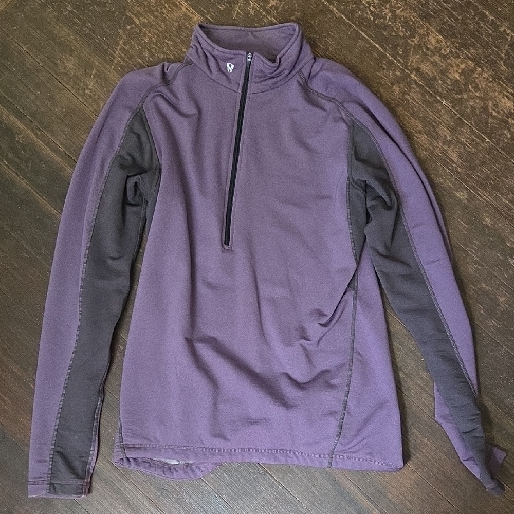 Men's Purple and Black Quarter-Zip Sweatshirt